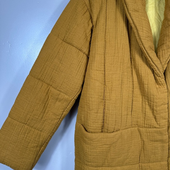 Madewell Lightspun Dumont Quilted Coat in Antique Gold Size XXS - Picture 7 of 8